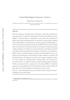 Capa do documento PDF - Moedas Digitais de Banco Central: Um Estudo e Análise Abrangentes