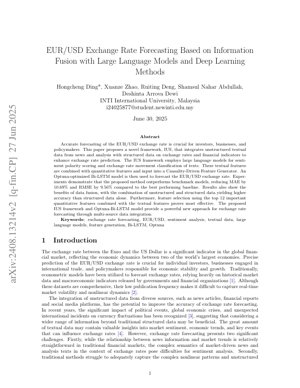 PDF文檔封面 - 運用LLM與深度學習預測歐元/美元：IUS框架