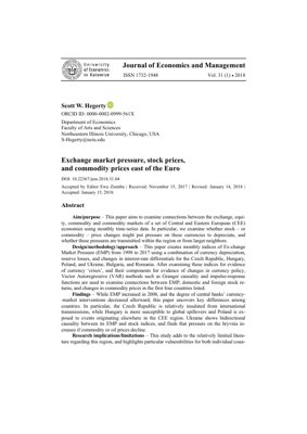 Kifuniko cha Waraka PDF - Msukumo wa Soko la Fedha, Bei za Hisa, na Bei za Bidhaa Mashambani Ulaya ya Kati na Mashariki