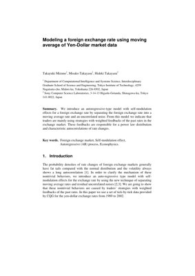 PDF Document Cover - Modeling Yen-Dollar Exchange Rates with Moving Averages and Self-Modulation Effects