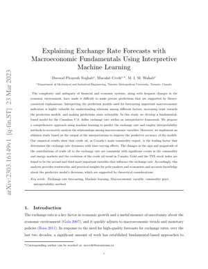 Murfin Takardar PDF - Fassarar Injin Koyi don Hasashen Canjin Kuɗi tare da Tushen Tattalin Arziki