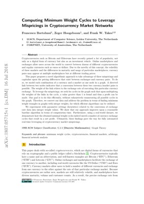 Jalada la PDF - Kuhesabu Mizunguko ya Uzito Wa Chini kwa Biashara ya Fedha za Mtandaoni